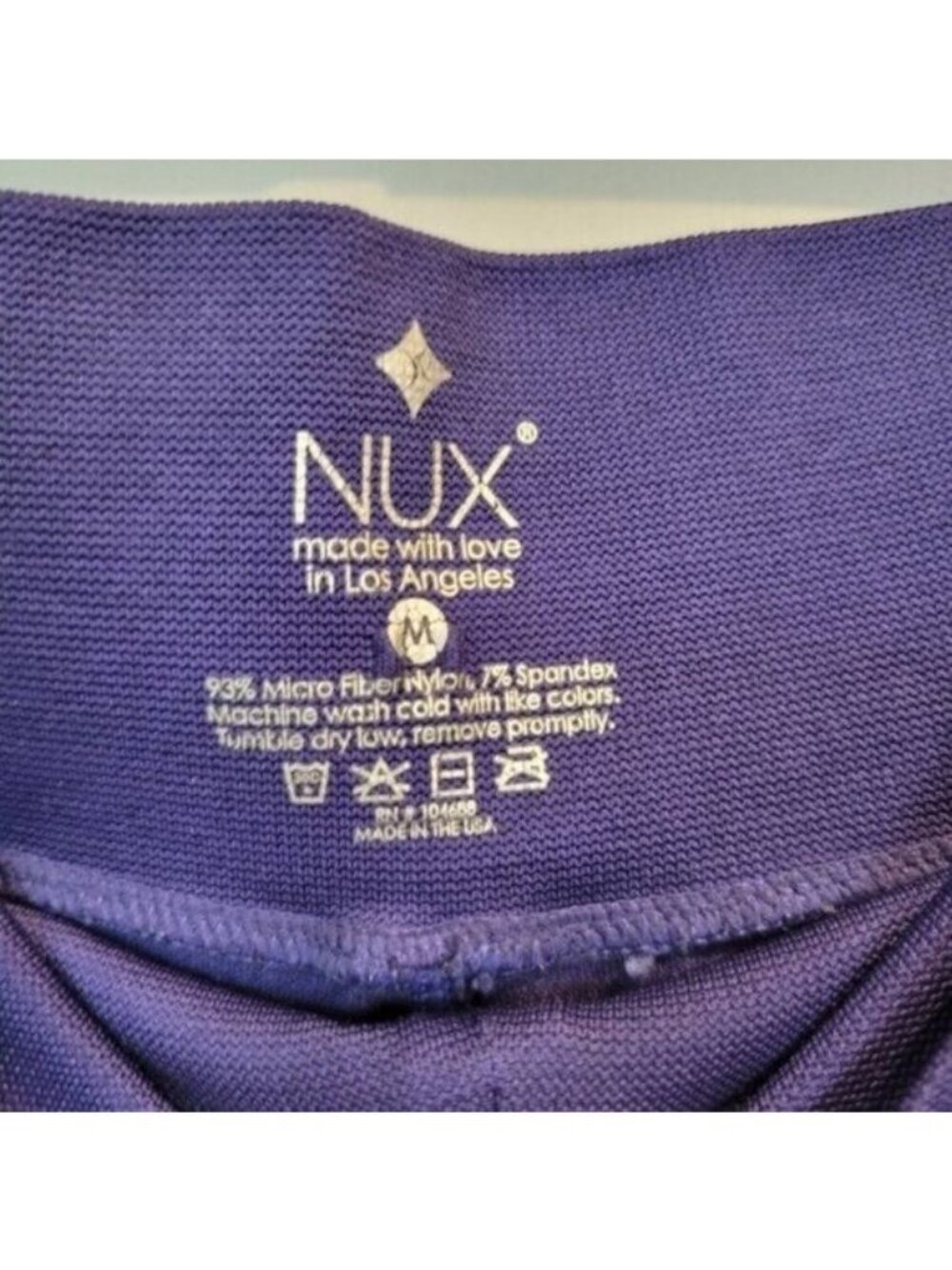 Nux | Mid Rise Compression Workout Athletic Leggings Blue - Picture 6 of 6